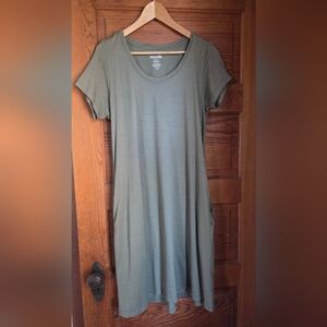 Wool& Dress Green Long Large Size Merino Wool